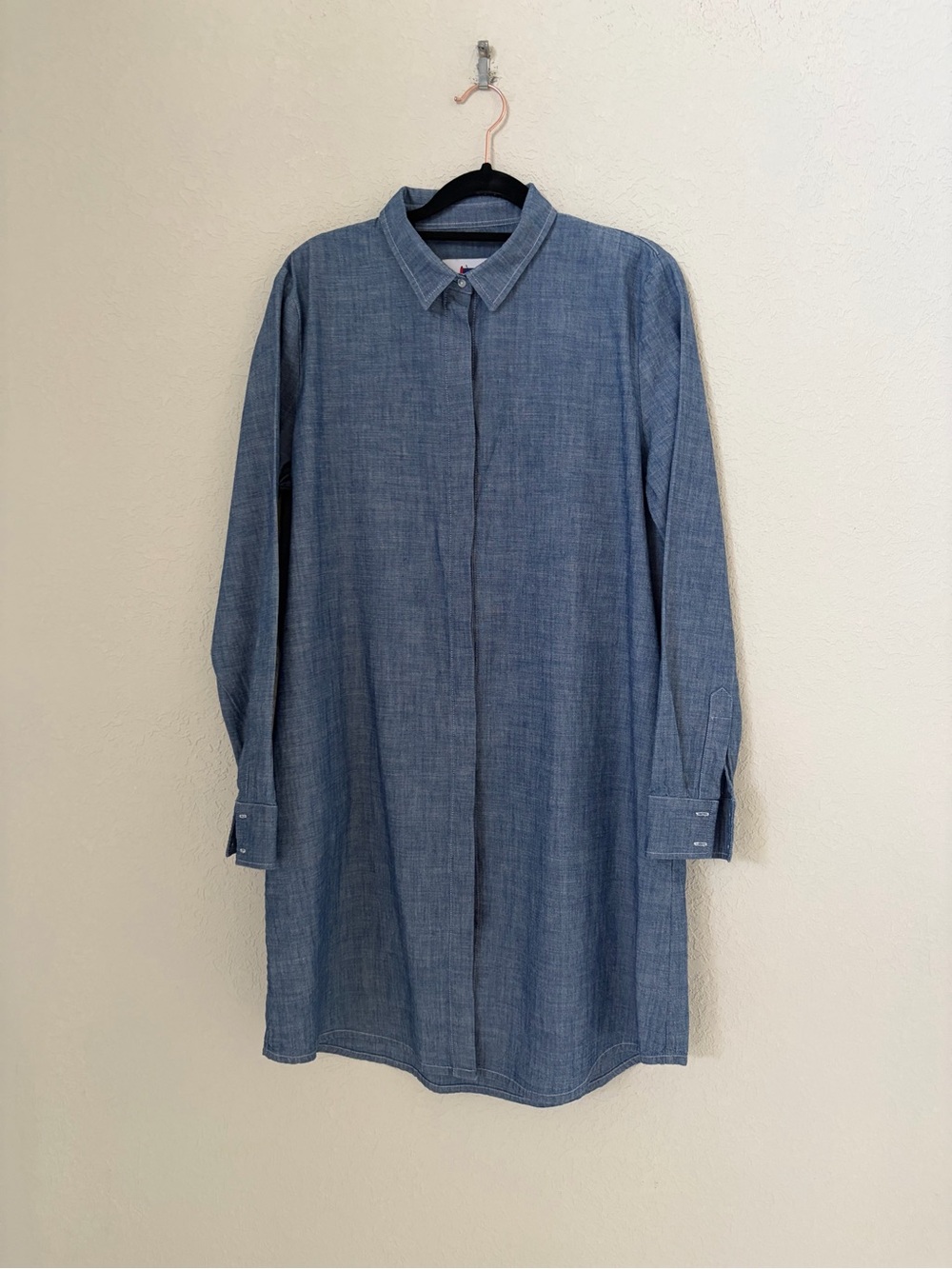 MAISON LABICHE PARIS Denim Button up Dress Deja Vu  Long Sleeve M/ L SEE BELOW